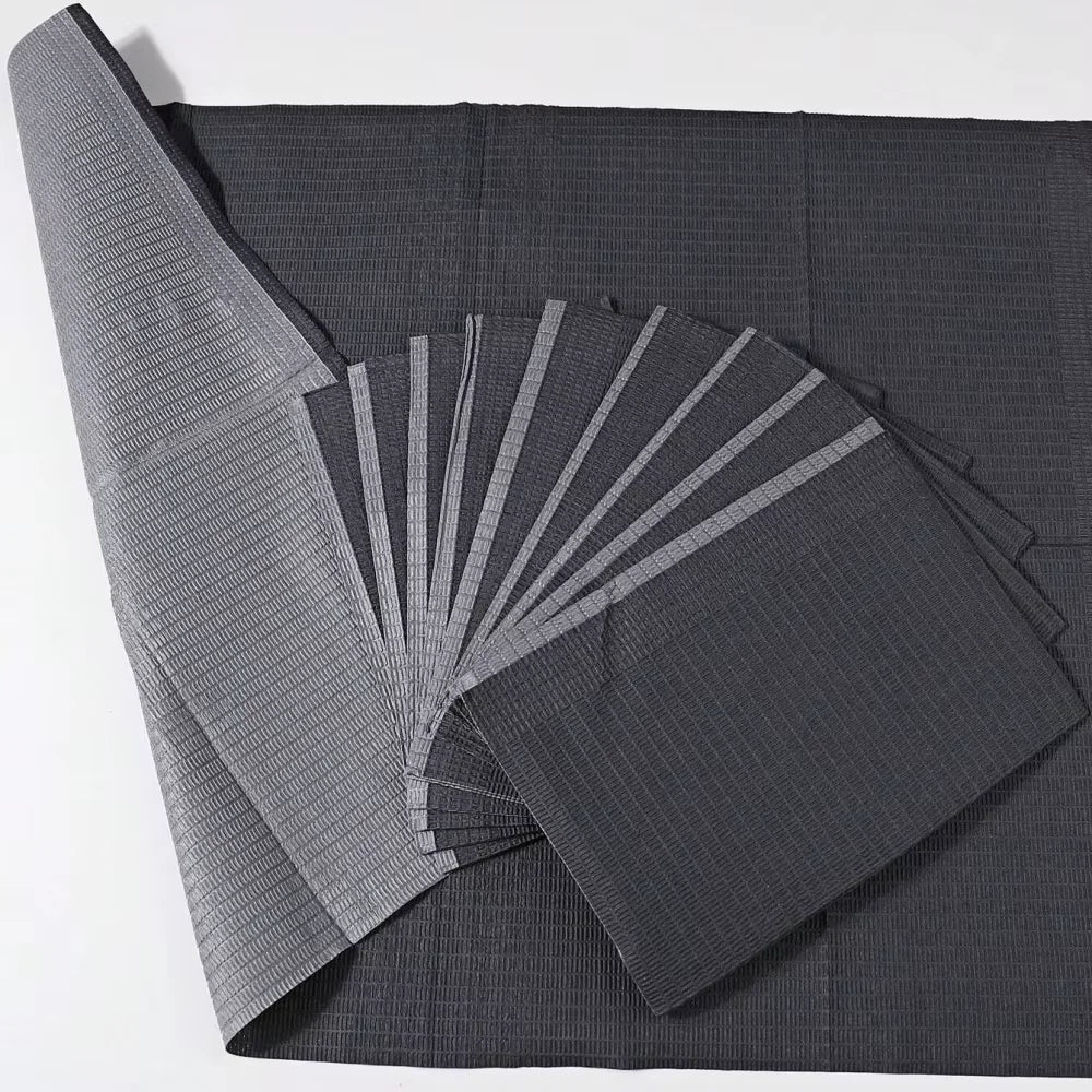 50pcs Black Disposable Waterproof & Dirt Resistant Manicure Table Mat, For Nail Art Or Tattoo,Nail Supplies,Nail Tools