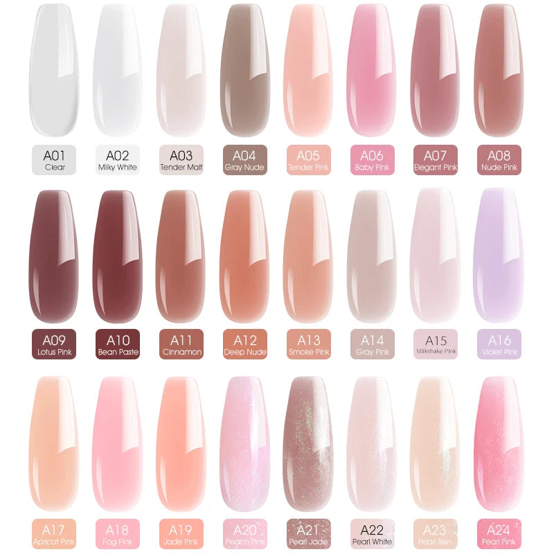 30ml Venalisa Soak Off Thick Extension Jelly LED&UV Gel 24 Colors Camouflage Transparent Nail Art Hard Nail Gel CANNI Supply