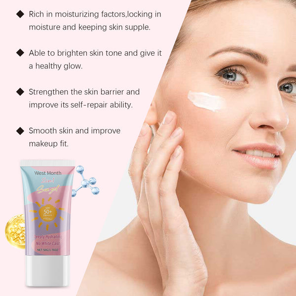 Resist UV Sun Gel Broad Spectrum Anti Sunlight Sunburn High Sun Protection Hydrating Long Lasting Outdoor Sport SPF50 Sunscreen