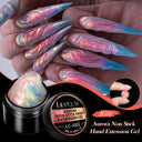 LILYCUTE 7ml Non Stick Hand Solid Extension Gel Nail Polish 3D Auroras Effect Carving Flower Function For Finger ProlongHard Gel