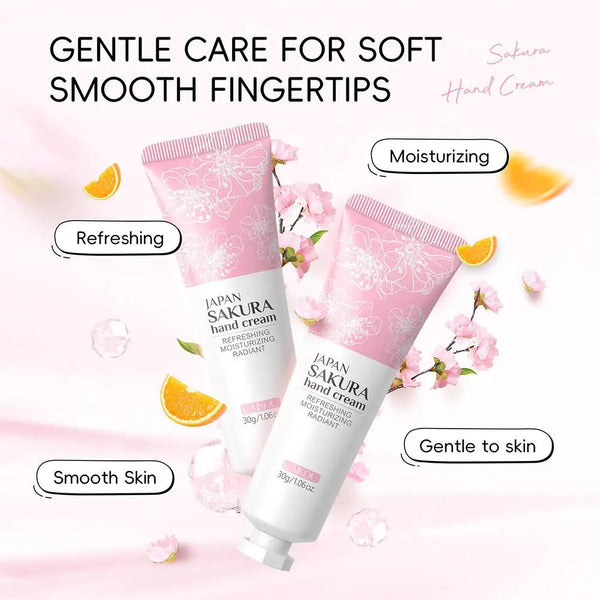 LAIKOU Sakura Hand Cream Deep Moisturizing & Restoring Hand Lotion for Dry Skin,Non-Greasy, Fast Absorbing Hand Care Cream