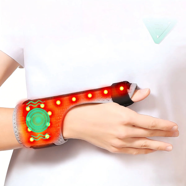 Red Light Electric Heating Thumb Support Vibrating Massager Relieves Wrist Pain and Fatigue  Alleviates Tenosynovitis
