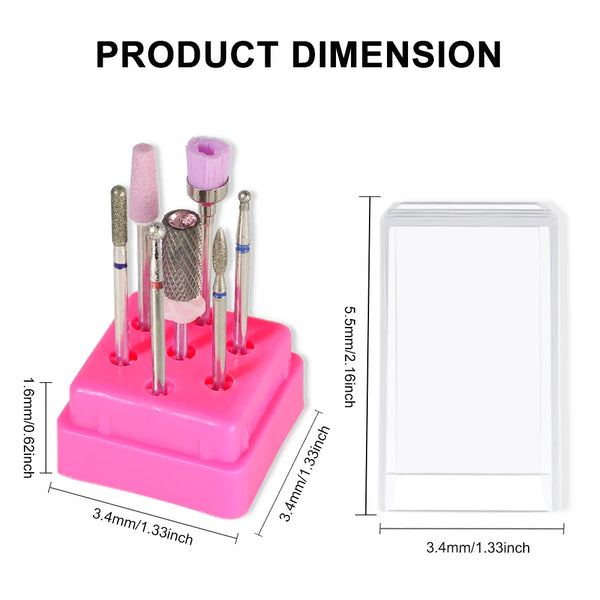 7 Pcs Tungsten Carbide Ceramic Nail Drill Bits For Manicure Removing Gel Varnish Nail Drill Bit Kits Accessories Engraving Tools