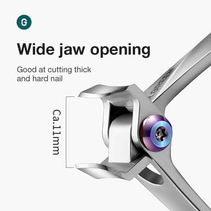 MR.GREEN Nail Clippers Wide Jaw Opening Stainless Steel Fingernail Clipper Thick Hard Toenail Cutter Manicure Scissors Tools