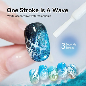 10ml White Ocean Wave Watercolor Nail Gel Polish 3s Spreading White Bubble Lace Design Nail Art Varnish Soak Off UV LED Nail Art