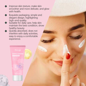 Cherry Blossom Sunscreen Cream Spf 50+ Long-Lasting Anti UV Anti-Aging Anti Oxidant Oil Control Non-greasy Waterproof Sunblock