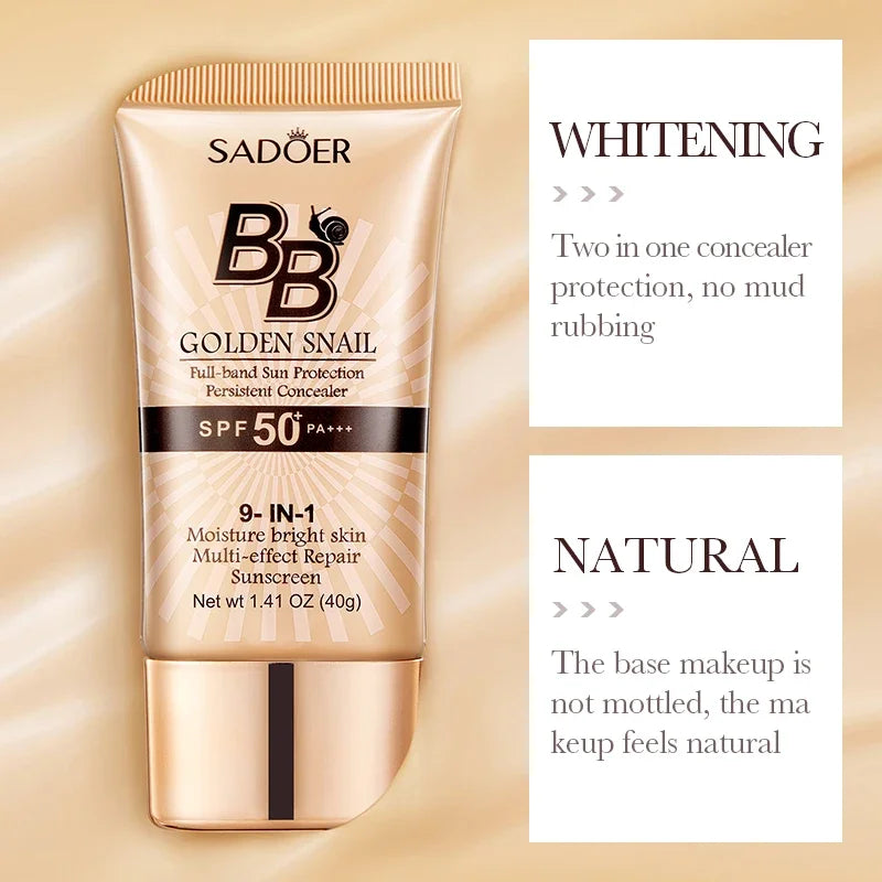 SPF50 Sunscreen BB Cream Face Makeup Foundation Primer Moisturizer Concealer Sun Block Protection Isolation