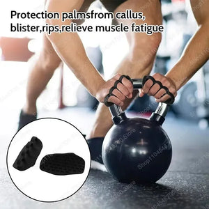 A Pair Anti-Slip Grip for Weight Lifting Pull-Ups Gym Training Unisex Ergonomic Rubber Hand Protector Strengthener Handle Gloves