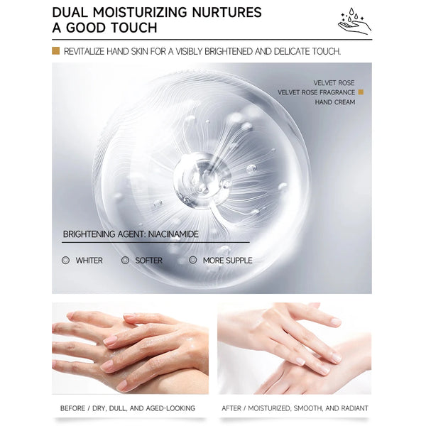 SAINVANA Intensive Care Nourishing Moisture Hand Cream Reduce Hand Wrinkles for Dry Cracked Hands Healthy-Looking Skin Vegan