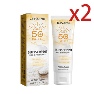Probiotic Organic Rice Sunscreen Prevent Tanning Reduce Risk Sunburn Waterproof Broad Spectrum Protection UV Resistant Lotion