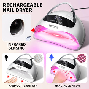Professional 90 LED UV Nail Lamp For Nails Gel Polish With 4 Timer Setting HD Display Screen Auto Sensor Nail Dryer Tool