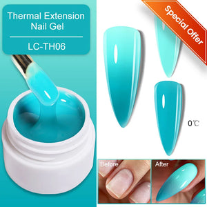 LILYCUTE 7ml Non Stick Hand Solid Extension Gel Nail Polish 3D Auroras Effect Carving Flower Function For Finger ProlongHard Gel