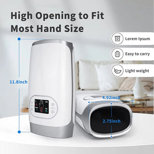 2025 Electric Wireless Hand Massager Device Heat Air Compression Palm Massage Machine Beauty Finger Wrist Spa Relax Pain Relief