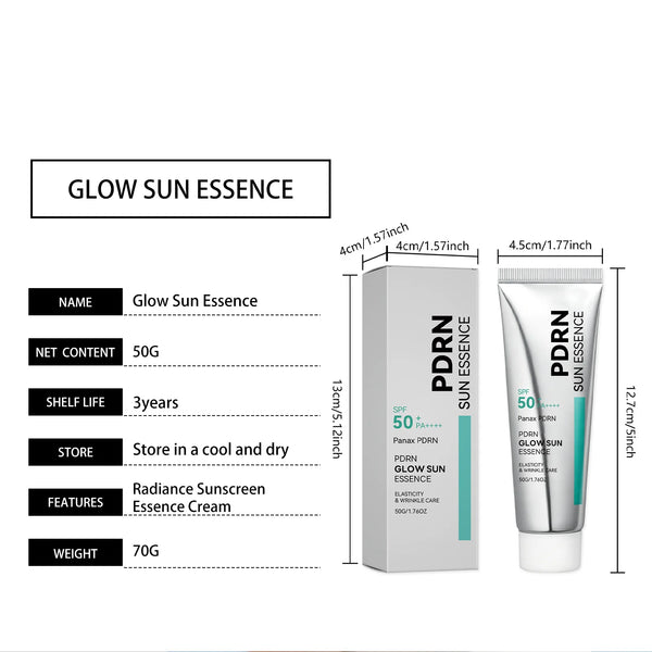 SPF 50 PDRN Facial Sunscreen Essence Broad Spectrum UV Defense Waterproof Moisturizing Refreshing Non Sticky Daily Face Sun Care
