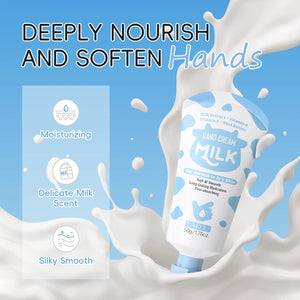 LAIKOU Milk Hand Cream Intensive Hydration Fast-Absorbing Smoothing Repair Dry Cracked Skin Vitamin C Enriched