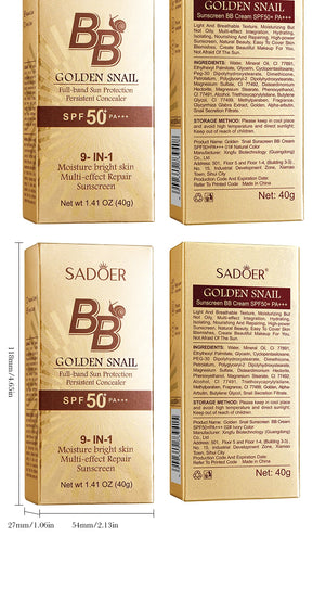 SPF50 Sunscreen BB Cream Face Makeup Foundation Primer Moisturizer Concealer Sun Block Protection Isolation