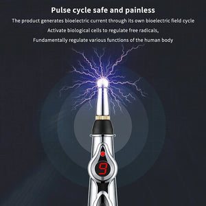 Electric Massage Pen Adjustable For Body Back Hand Massage Press And Relax Muscles, Battery Powered Silver