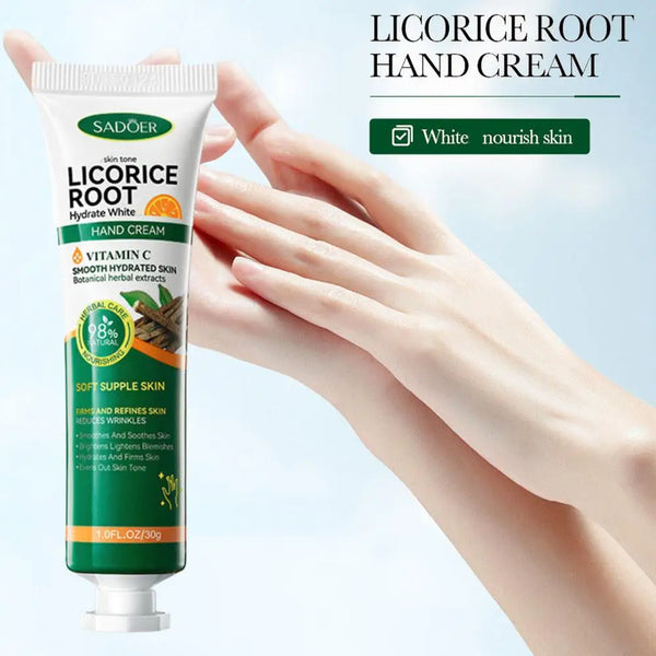 1/3/5/10 pcs SADOER Liquorice Whitening Hydrating Hand Cream with plant Essence Moisturizing Nourishing Brightening Hands Care