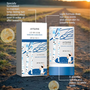 Jaysuing Skincare Sunscreen SPF 50+ Uv Protective Deep Moisturizing Anti Oxidant Non Greasy Waterproof Sunblock Stick Beauty