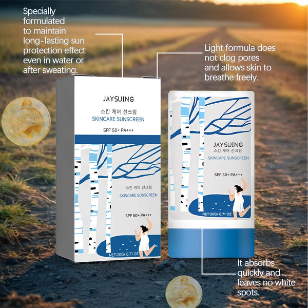 Jaysuing Skincare Sunscreen SPF 50+ Uv Protective Deep Moisturizing Anti Oxidant Non Greasy Waterproof Sunblock Stick Beauty