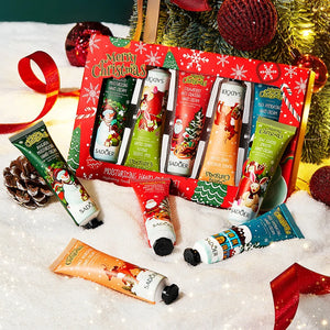 5pcs SADOER Christmas Hand Cream Sets Moisturizing Nourishing Whitening Hydrating Anti-aging Hands Skin Care Products