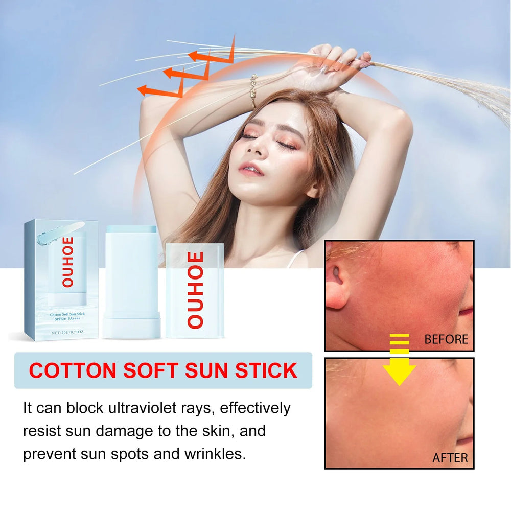 Sunscreen Stick Matte Sun Stick Refreshing Anti-UV Refreshing Oil Control Waterproof Sunscreen Moisturizing UV Protector