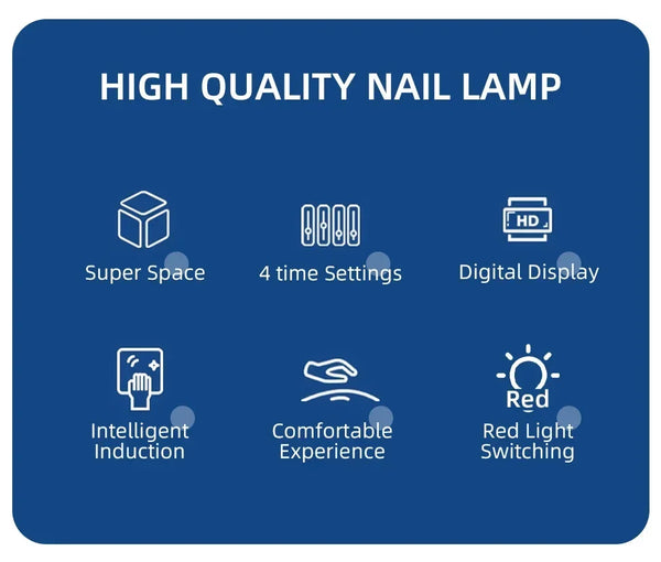 480W Big Space UV LED Nail Lamp For Manicure Lamp Drying Gel Nail Polish 140LEDS Nail Dryer With LCD Screens Salon Tools