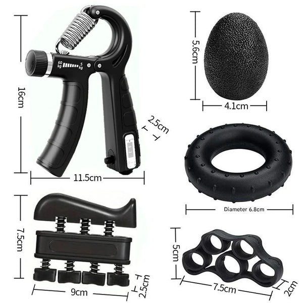 Mechanical Counting Grip Strength Trainer With Finger Exerciser For Muscle Building Hand Injury Recovery Rehabilitation Training