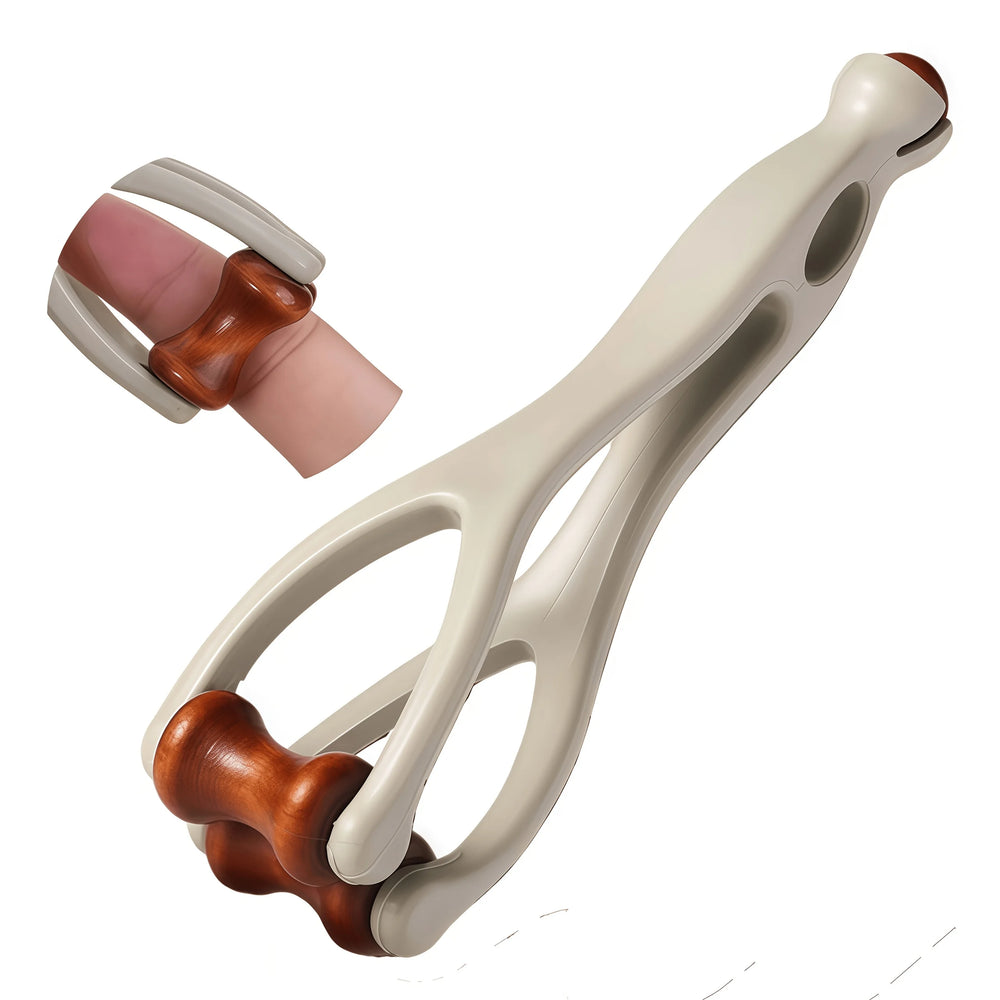 Finger/Hand Massager, Double-Sided Hardwood Massage Roller Tool