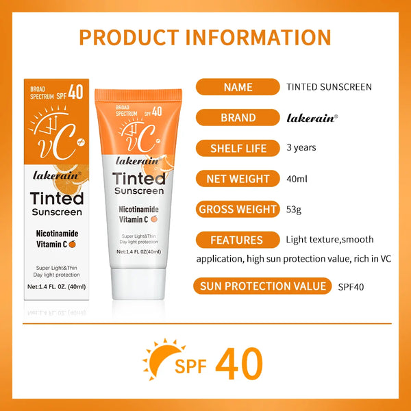 Vitamin C Sunscreen Foundation Vitamin E moisturizing whitening even skin tone delays aging and reduces skin fine lines