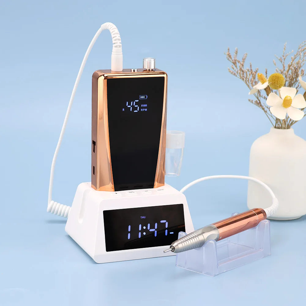 2026 New Arrival High Power 85W Brushless Lcd Display 2 in 1 Nail Drill Machine 45000 Rpm for Manicure