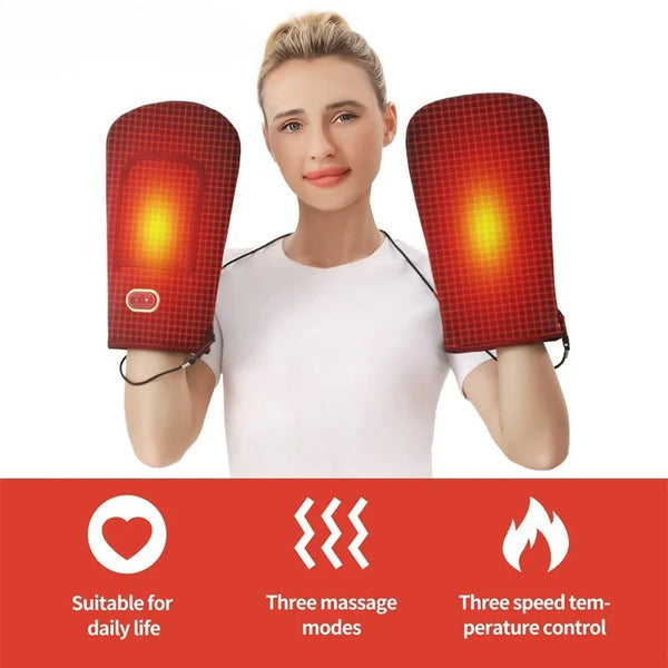 Heated Gloves Electric Heating Fast Pain Relief Hand Massage Pad Hand Wrist Fingers Brace Muscle Relaxation