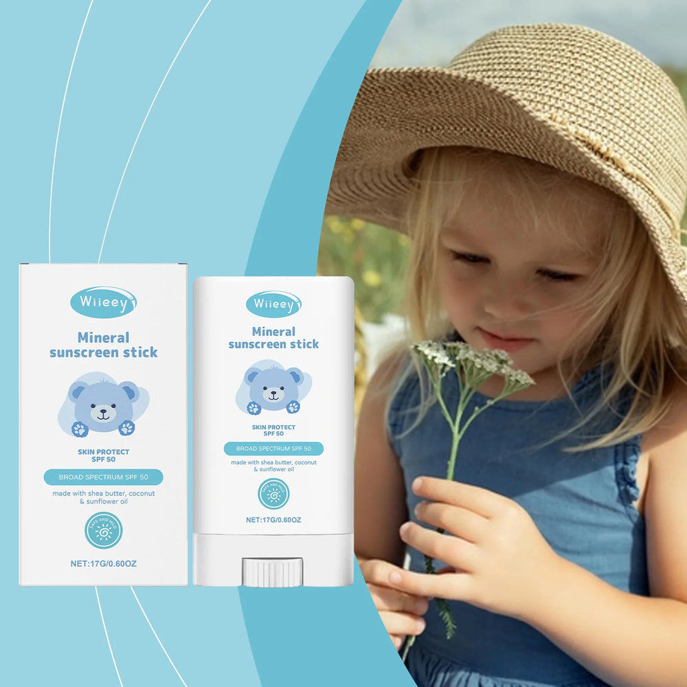 Children's Mild Sunscreen Stick Refreshing Not Irritating SPF 50+ Prevent UVA/UVB Sunburn Moisturize Children Nourish Sunscreen