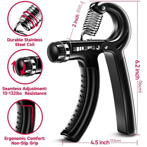 5-60Kg Adjustable Heavy Hand Gripper Fitness Hand Exerciser Grip Wrist Training Finger Gripper Hand Strengthener For Patient