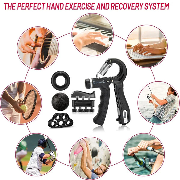 5-60Kg Adjustable Heavy Hand Grip Set Fitness Hand Exerciser Grip Wrist Training Finger Gripper Hand Strengthener For Patient