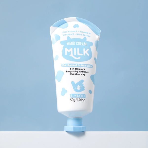 LAIKOU Milk Hand Cream Intensive Hydration Fast-Absorbing Smoothing Repair Dry Cracked Skin Vitamin C Enriched