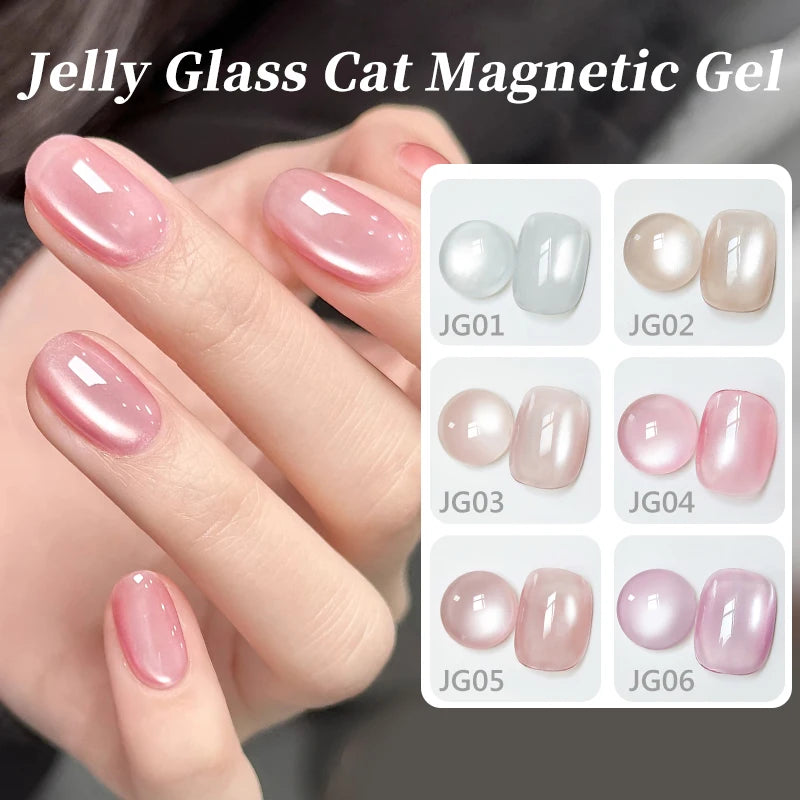 UR SUGAR Jelly Glass Cat Magnetic Gel Nail Polish Glitter Effect Semi Permanent Soak Off LED UV Gel Varnish Manicure Nail Art