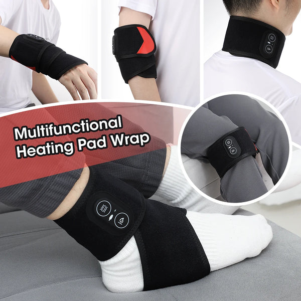 Cordless Heating Wrist Guard 660&850nm Red Light Hot Compress Wristband 3 Levels Electric Vibration Massage Hand Wrist Brace