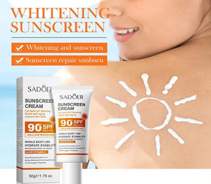 SADOER Spf 90+ Sunscreen For Face Whole Body Use Protector Solar UV Resistant Repairing Solar Blocker Facial Sunscreen