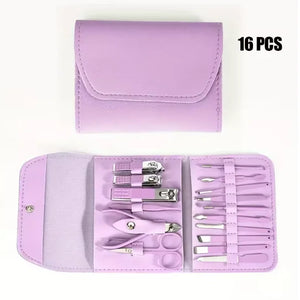 16/12/4 pcs Professional Nail Clippers and Cuticle Nippers Set with Travel Case Manicure Set Pedicure Sets Nail Clippers