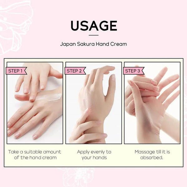 LAIKOU Sakura Hand Cream Deep Moisturizing & Restoring Hand Lotion for Dry Skin,Non-Greasy, Fast Absorbing Hand Care Cream