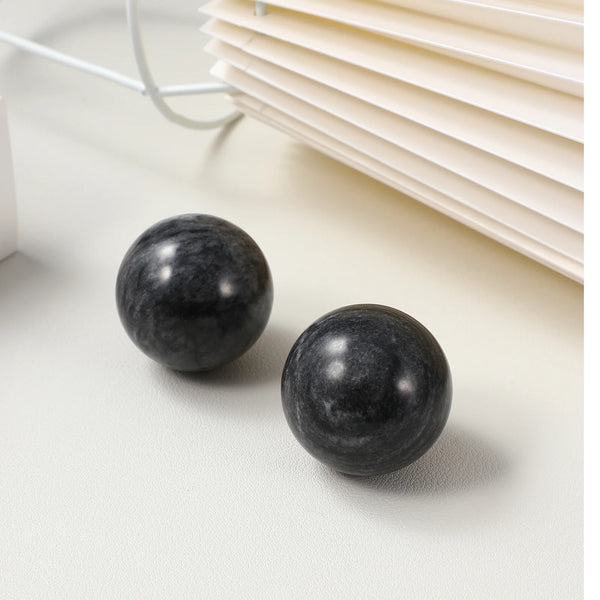 2Pcs Jade Baoding Balls Hand Exercise Traditional Chinese Health Massage Stress Relief Jade Hand Balls Massage Round