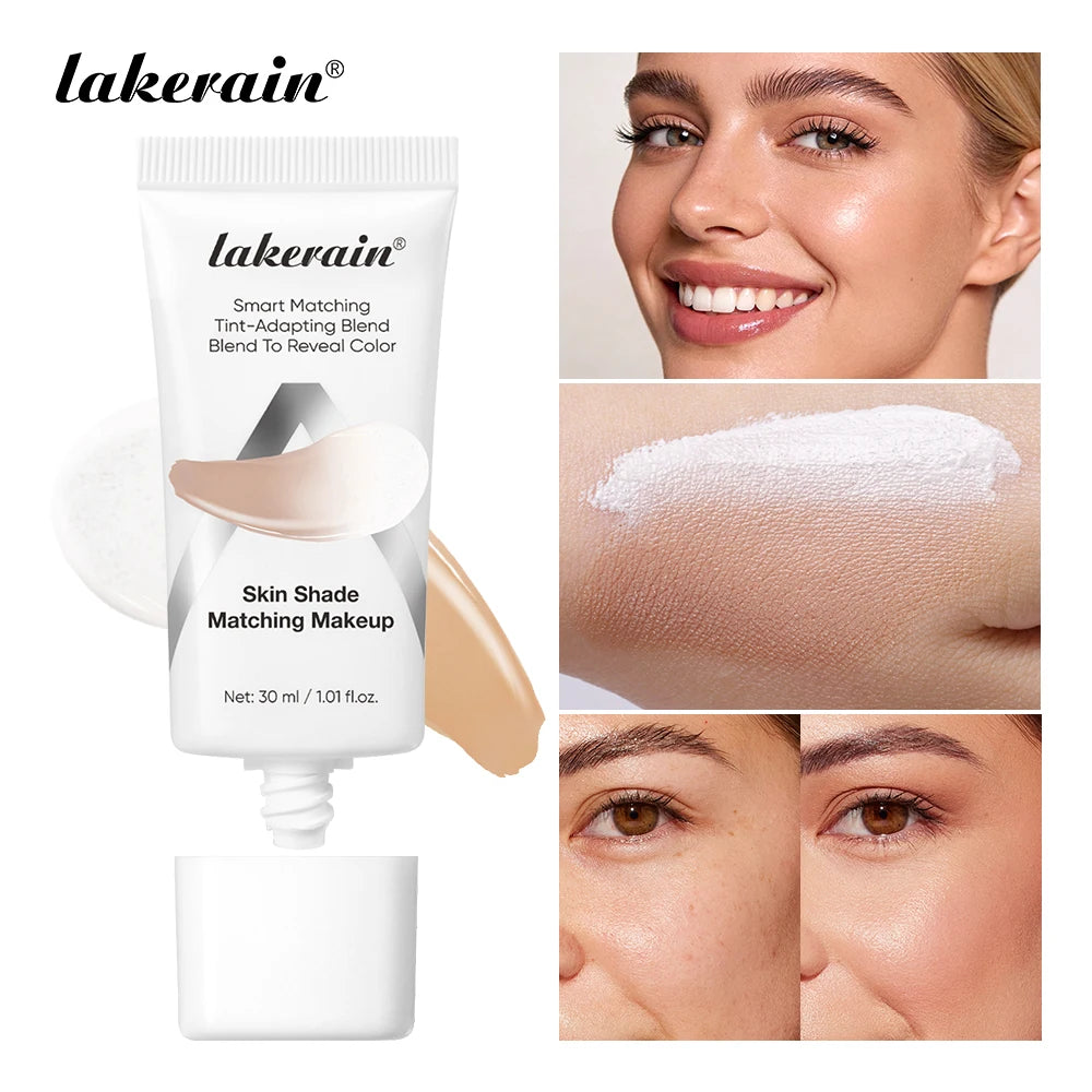 Lakerain Color Changing Liquid Foundation Brightening Moisturizing Skin SPF 15 Sunscreen Natural Even Skin Tone Slight Concealer