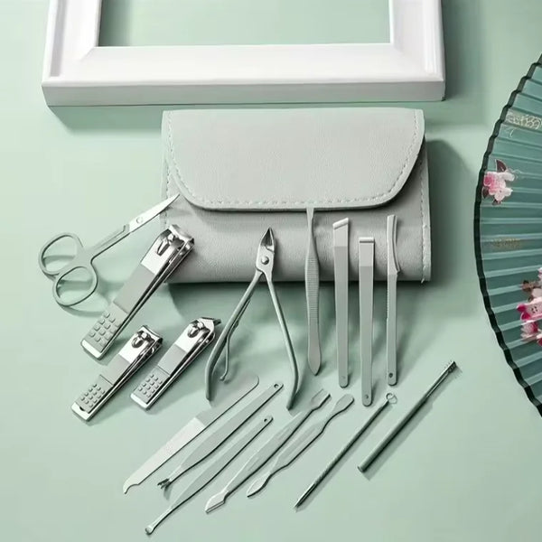16/12/4 pcs Professional Nail Clippers and Cuticle Nippers Set with Travel Case Manicure Set Pedicure Sets Nail Clippers
