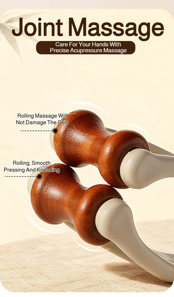 Wooden Finger Roller Massager Acupoint Relief Hand Joint Care Acupressure Massage Tool Hand Relaxation