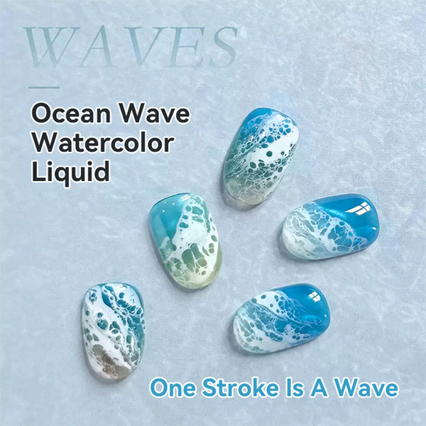 10ml White Ocean Wave Watercolor Nail Gel Polish 3s Spreading White Bubble Lace Design Nail Art Varnish Soak Off UV LED Nail Art