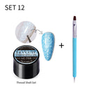 LILYCUTE 7ml Non Stick Hand Solid Extension Gel Nail Polish 3D Auroras Effect Carving Flower Function For Finger ProlongHard Gel