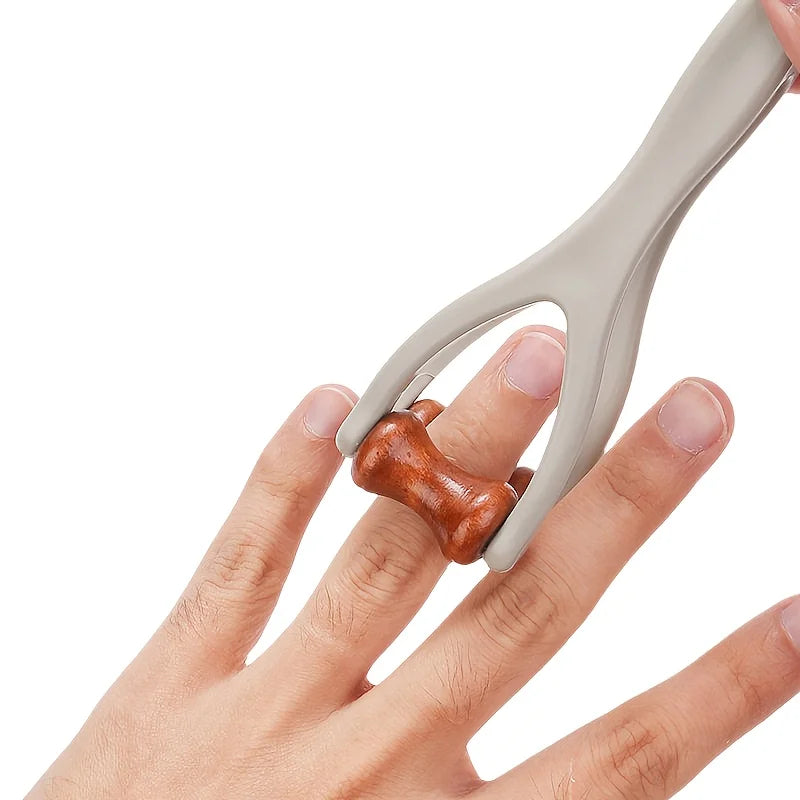 Finger/Hand Massager, Double-Sided Hardwood Massage Roller Tool