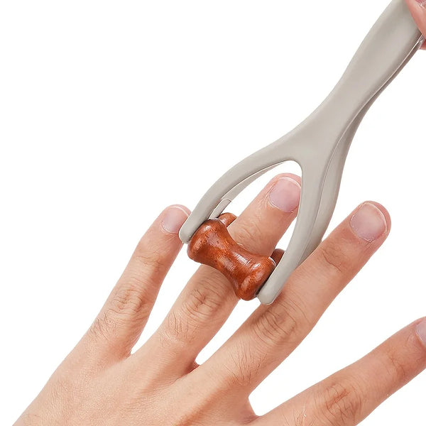 Finger/Hand Massager, Double-Sided Hardwood Massage Roller Tool