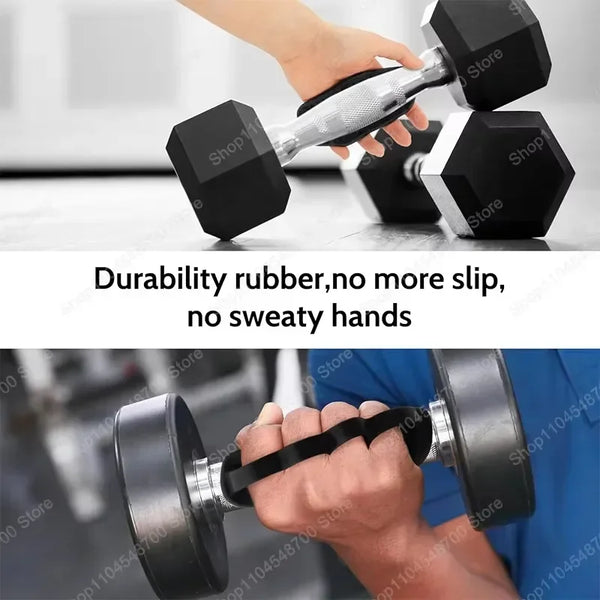 A Pair Anti-Slip Grip for Weight Lifting Pull-Ups Gym Training Unisex Ergonomic Rubber Hand Protector Strengthener Handle Gloves
